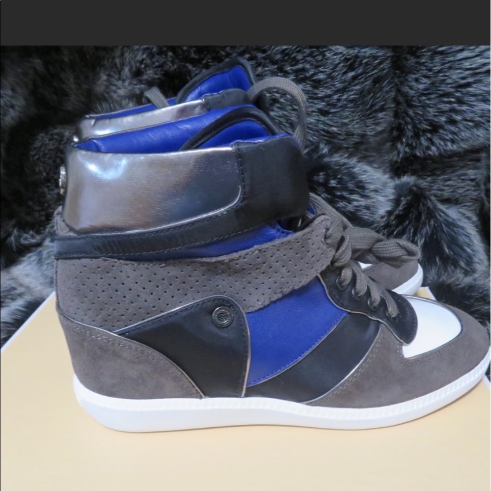 MICHAEL KORS NIKKO WEDGE HIGH TOP SNEAKERS 8.5